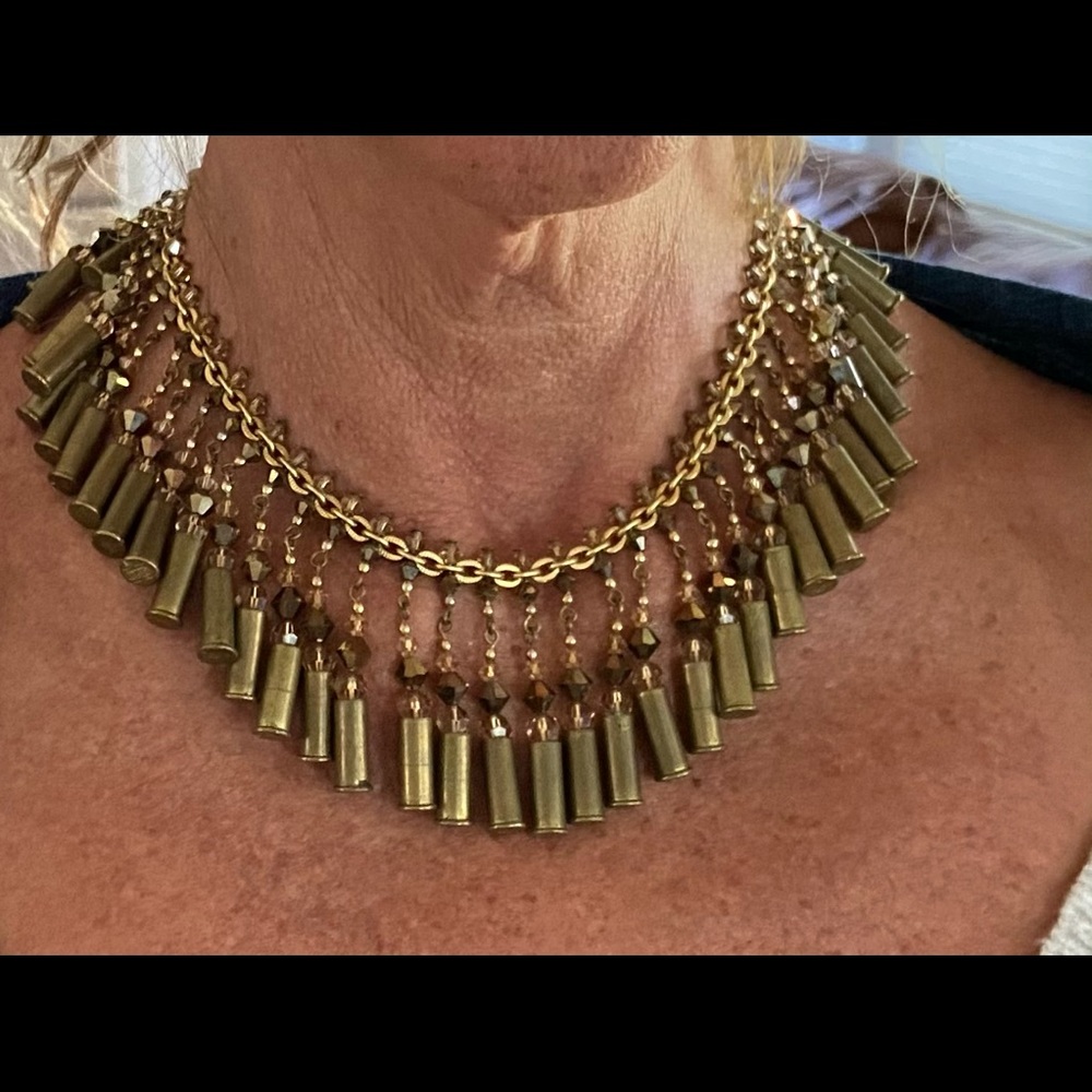 Bullet Casings and Crystals Necklace
